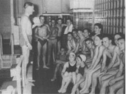 Wettkampfmannschaft mit dem damaligen sportlichen Leiter Karl Dickmann 1957